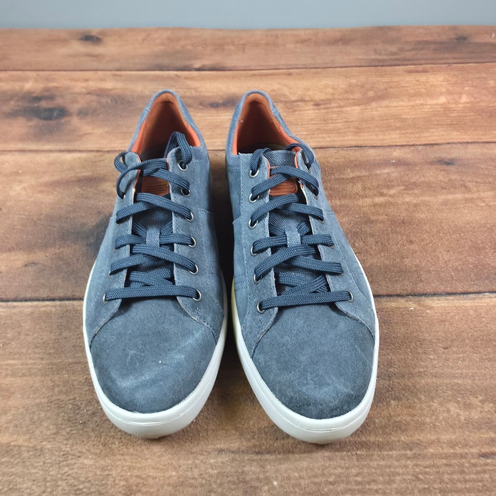 Rockport Suede Low Top Sneakers Mens Blue Gray Good Lace Up Casual Shoes